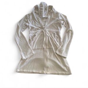 VICTORIAS SECRET White Hooded cinched zip up bath robe